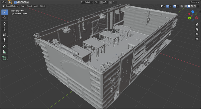 Uncolored mesh of classroom